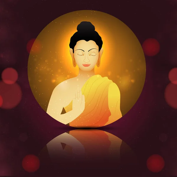 Illustratie Van Boeddha Purnima Achtergrond — Stockvector