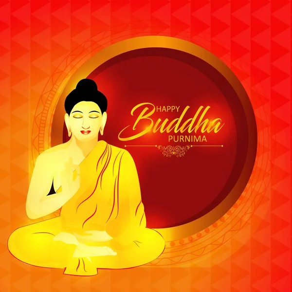 Illustratie Van Boeddha Purnima Achtergrond — Stockvector