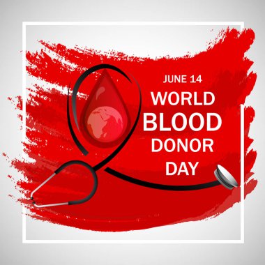 Dünya Kan Bağışı Günü vektör geçmişi. Kırmızı kağıt kesikli farkındalık posteri. 14 Haziran. Hemofili Günü Konsepti - Vektör 