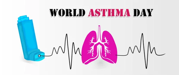 Concepto Ilustración Vectorial Para Día Mundial Del Asma — Vector de stock