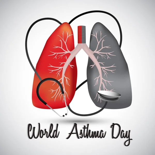 Conceito Ilustração Vetorial Para Dia Mundial Asma —  Vetores de Stock