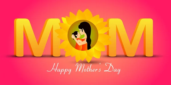 Happy Mother Day Layout Design Flowers Background Vector — Stock Vector