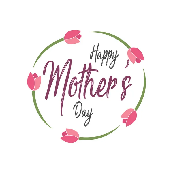 Glückliche Muttertag Layout Design Mit Blumen Hintergrund Vektor — Stockvektor
