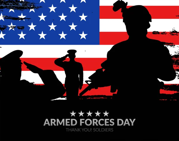 Armed Forces Day Template Poster Design Vector Illustration Background Armed — Stock Vector