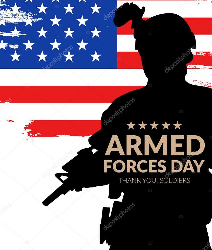 Armed forces day template poster design. Vector illustration of background for Armed forces day.Illustration of Armed forces day of USA. - Vector 