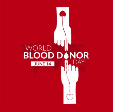 Dünya Kan Bağışı Günü vektör geçmişi. Kırmızı kağıt kesikli farkındalık posteri. 14 Haziran. Hemofili Günü Konsepti - Vektör
