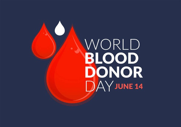 World Blood Donor Day vector background. Awareness poster with red paper cut blood drop. 14 june. Hemophilia day concept - Vector