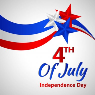 4 Temmuz poster şablonu. ABD Bağımsızlık günü kutlama Amerikan bayrağı ile. ABD 4 Temmuz promosyon reklam banner broşürler, poster veya banner için şablon. Vector resim EPS 10-vecto