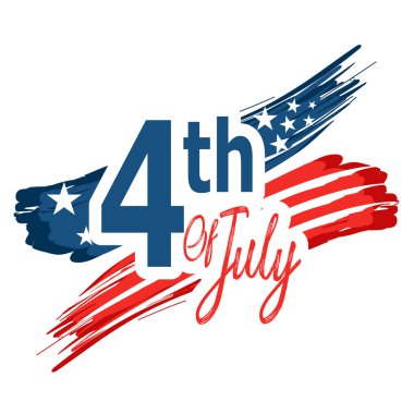 4 Temmuz poster şablonu. ABD Bağımsızlık günü kutlama Amerikan bayrağı ile. ABD 4 Temmuz promosyon reklam banner broşürler, poster veya banner için şablon. Vector resim EPS 10-vecto