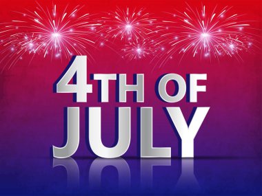 4 Temmuz poster şablonu. ABD Bağımsızlık günü kutlama Amerikan bayrağı ile. ABD 4 Temmuz promosyon reklam banner broşürler, poster veya banner için şablon. Vector resim EPS 10-vecto