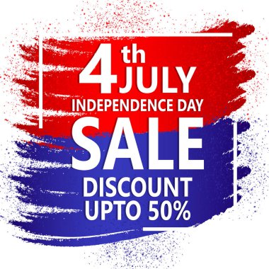 4 Temmuz poster şablonu. ABD Bağımsızlık günü kutlama Amerikan bayrağı ile. ABD 4 Temmuz promosyon reklam banner broşürler, poster veya banner için şablon. Vector resim EPS 10-vecto