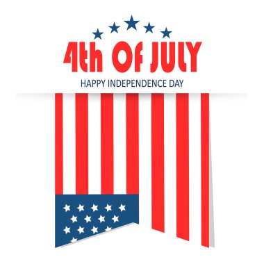 4 Temmuz poster şablonu. ABD Bağımsızlık günü kutlama Amerikan bayrağı ile. ABD 4 Temmuz promosyon reklam banner broşürler, poster veya banner için şablon. Vector resim EPS 10-vecto