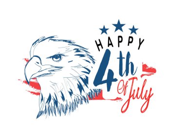 4 Temmuz poster şablonu. ABD Bağımsızlık günü kutlama Amerikan bayrağı ile. ABD 4 Temmuz promosyon reklam banner broşürler, poster veya banner için şablon. Vector resim EPS 10-vecto