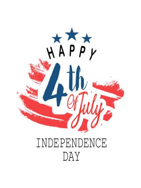 4 Temmuz poster şablonu. ABD Bağımsızlık günü kutlama Amerikan bayrağı ile. ABD 4 Temmuz promosyon reklam banner broşürler, poster veya banner için şablon. Vector resim EPS 10-vecto