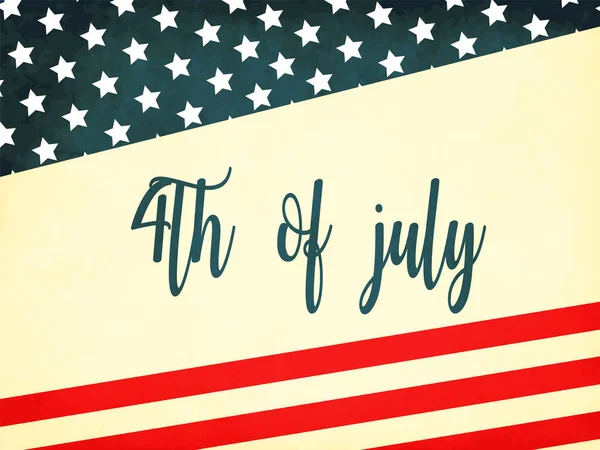 Juli Poster Template Dag Van Onafhankelijkheid Viering Met Amerikaanse Vlag — Stockvector