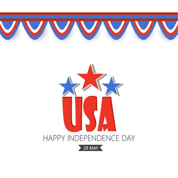 Juli Poster Template Dag Van Onafhankelijkheid Viering Met Amerikaanse Vlag — Stockvector