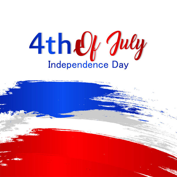 4th of July poster template.USA independence day celebration with American flag.USA 4 th of July promotion advertising banner template for Brochures, Poster or Banner.Vector illustration EPS 10 - Vecto
