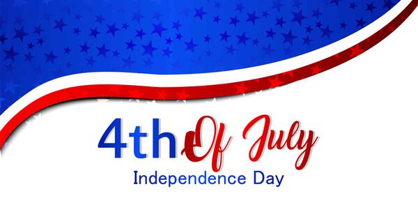 4th of July poster template.USA independence day celebration with American flag.USA 4 th of July promotion advertising banner template for Brochures, Poster or Banner.Vector illustration EPS 10 - Vecto
