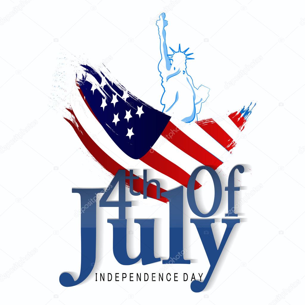 4th of July poster template.USA independence day celebration with American flag.USA 4 th of July promotion advertising banner template for Brochures,Poster or Banner.Vector illustration EPS 10 - Vecto