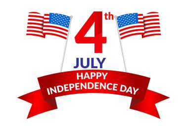 4 Temmuz poster şablonu. Amerikan bayrağı ile ABD bağımsızlık günü kutlaması. Abd 4 Temmuz tanıtım reklam afiş broşürler için şablon, Afiş veya Banner.Vector illüstrasyon Eps 10