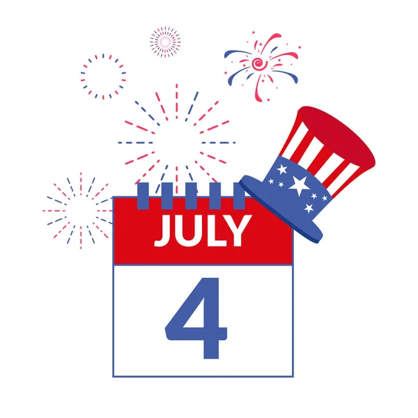 Juli Poster Sjabloon Usa Independence Day Viering Met Amerikaanse Vlag — Stockvector