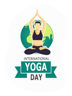 Uluslararası yoga gün vektör çizim.