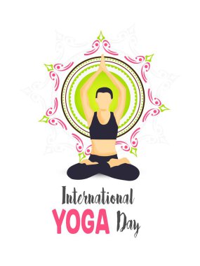 Uluslararası yoga gün vektör çizim.