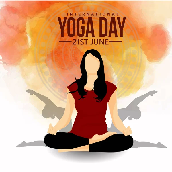 Illustration Vectorielle Journée Internationale Yoga — Image vectorielle