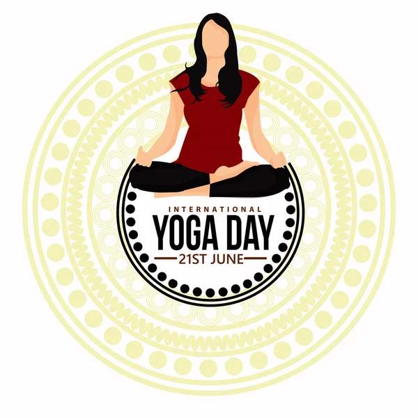 Ilustración Vectorial Del Día Internacional Del Yoga — Archivo Imágenes Vectoriales
