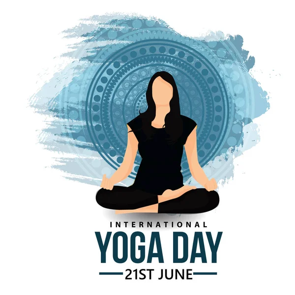 Vector Illustration International Yoga Day — Stock Vector