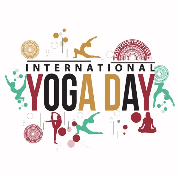 Vector Illustration International Yoga Day — Stock Vector