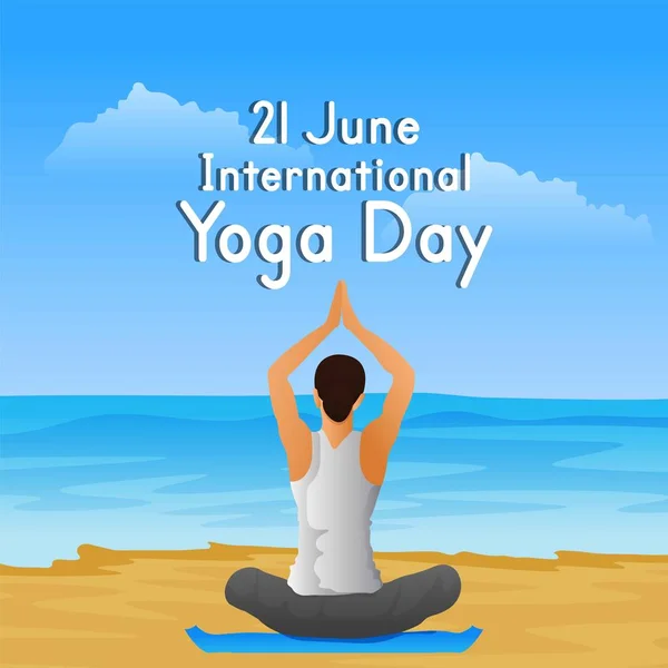 Vector Illustration International Yoga Day — Stock Vector