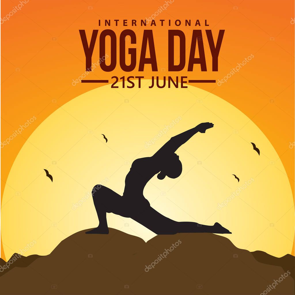 Vector illustration of international yoga day.