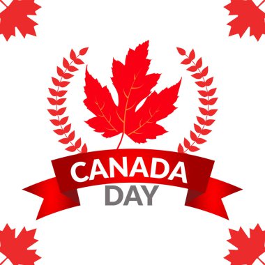 Yaratıcı soyut, afiş veya afiş veya el ilanı Happy Canada Day güzel ve yaratıcı tasarım illüstrasyon ile.