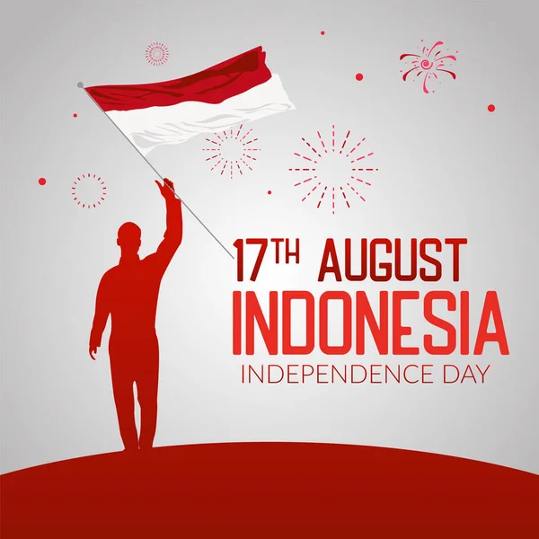 Indonesia Feliz Día Independencia Agosto Cartel Banner Vector — Archivo Imágenes Vectoriales