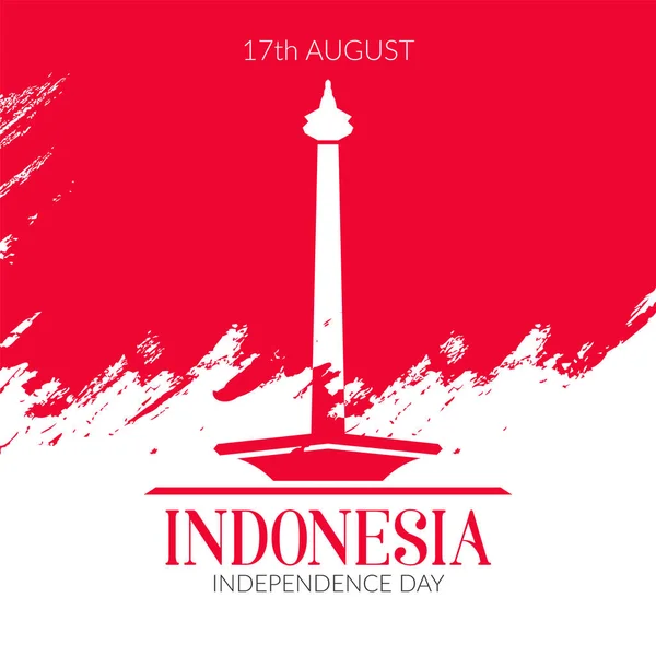Indonésie Šťastný Den Nezávislosti Srpen Plakát Vektor — Stockový vektor