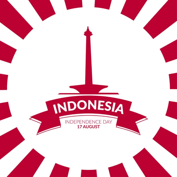 Indonesia Feliz Día Independencia Agosto Cartel Banner Vector — Archivo Imágenes Vectoriales