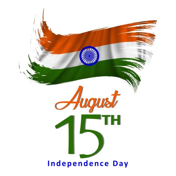 India Independence Day Feiring Bakgrunn Med Ashoka Wheel National Flag – stockvektor