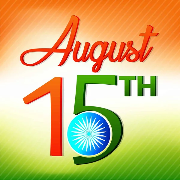 Ινδία Ημέρα Ανεξαρτησίας Φόντο Εορτασμού Ashoka Wheel Και Εθνική Σημαία — Διανυσματικό Αρχείο