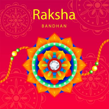 Happy Raksha Bandhan için yaratıcı vektör özeti. Arka planda güzel bir tasarım çizimi var..