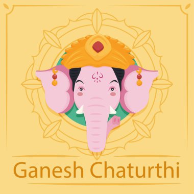 Lord Ganesha 'nın yaratıcı tasviri boya stiliyle Shri Ganeshaye Namah (Tanrı Ganesha' ya dua) mesajıyla)