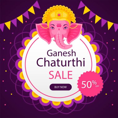 Lord Ganesha 'nın yaratıcı tasviri boya stiliyle Shri Ganeshaye Namah (Tanrı Ganesha' ya dua) mesajıyla)