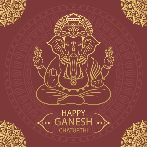 Δημιουργική Διανυσματική Απεικόνιση Του Κυρίου Ganesha Στυλ Χρώμα Μήνυμα Shri — Διανυσματικό Αρχείο