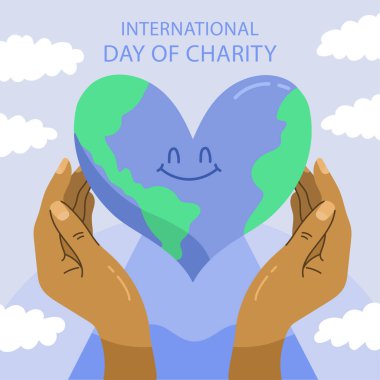 Kavanozda kalp toplamak. Uluslararası bağış günü 5 Eylül. Vektör illüstrasyonu.