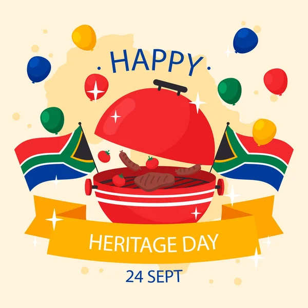 Erfgoeddag Van Zuid Afrika September Vector Illustratie — Stockvector