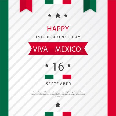 Viva Mexico 'nun yaratıcı vektör illüstrasyonu, geleneksel Meksika tatili, vektör illüstrasyonu