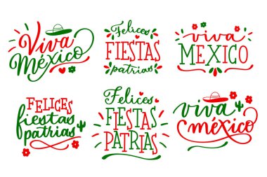 Viva Mexico 'nun yaratıcı vektör illüstrasyonu, geleneksel Meksika tatili, vektör illüstrasyonu