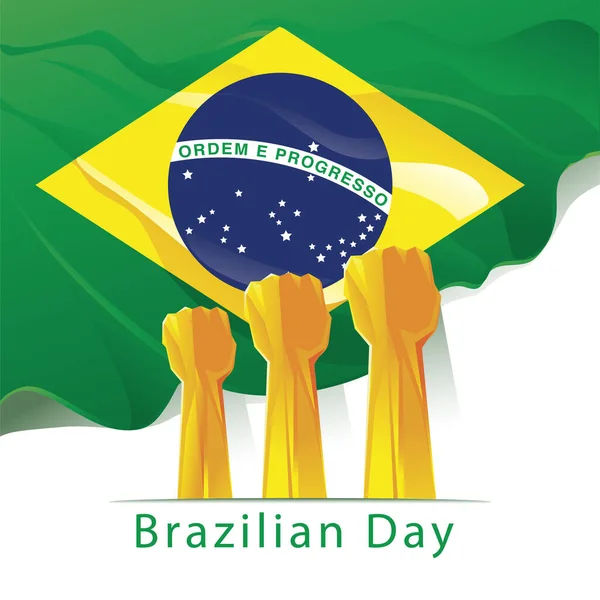 Září Brazílie Den Nezávislosti Banner Vector Illustration — Stockový vektor