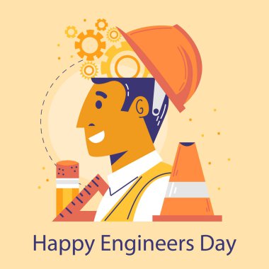 15 Eylül Mutlu Mühendisler Günü vektör çizimi
