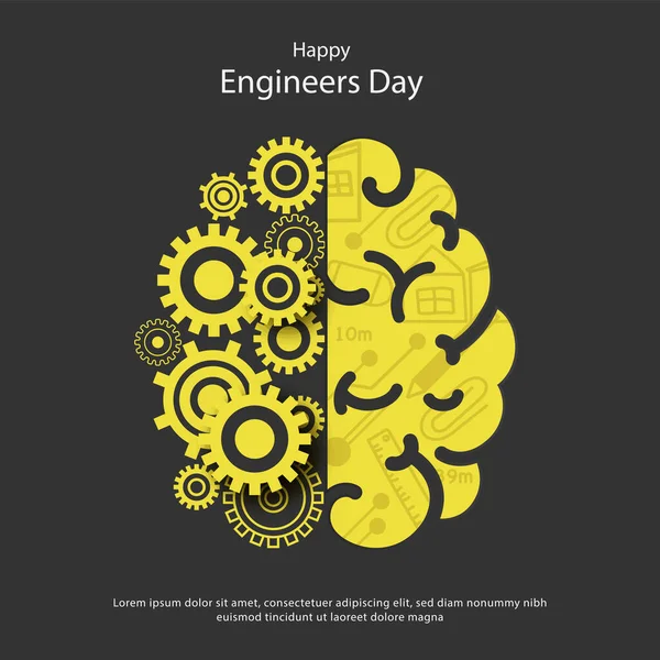 September Gambaran Vektor Hari Happy Engineer - Stok Vektor